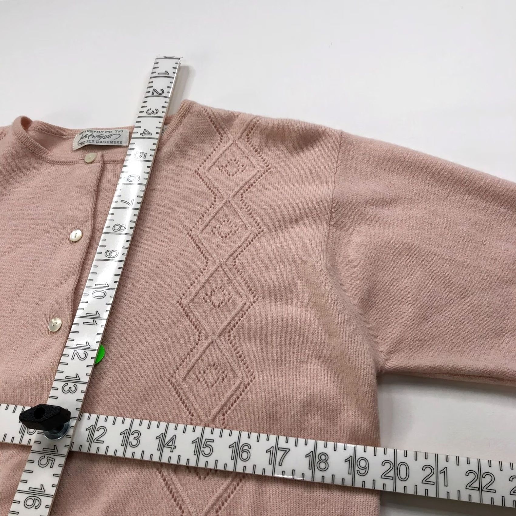 Lord & Taylor LORD & TAYLOR 100% Two Ply Cashmere MED Button Sweater Pink - Women, Size M, Pullover, Round Neck, Long Sleeve, Casual/Cocktail Size M / US 6-8 / IT 42-44 - 5 Thumbnail
