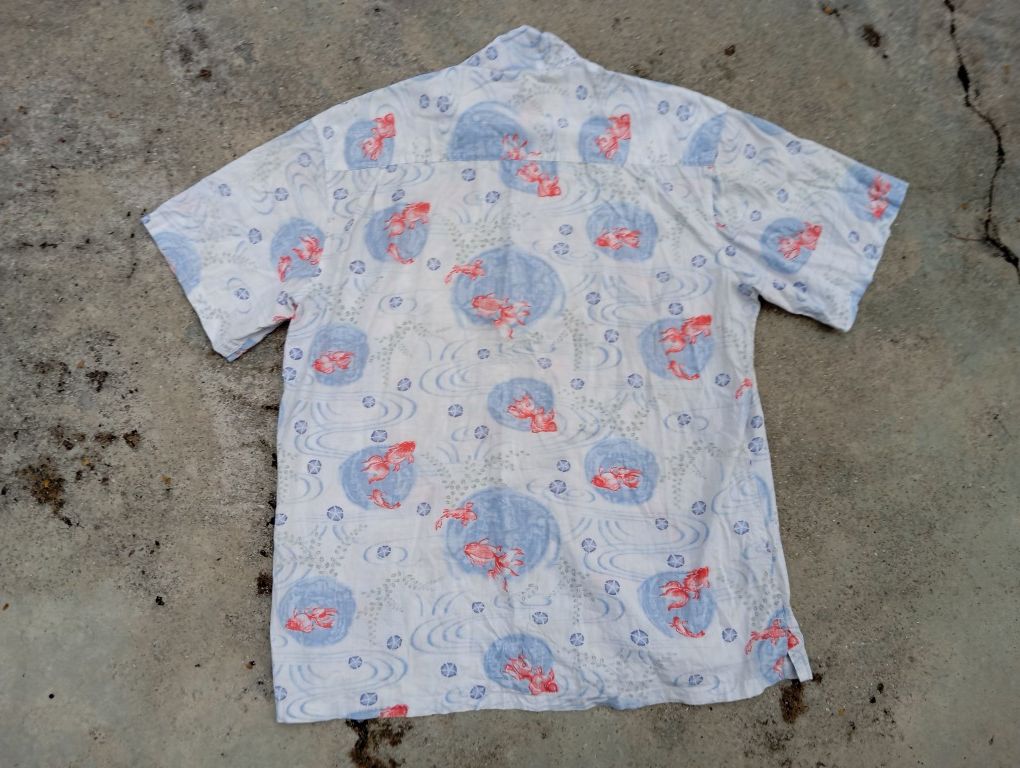 Japanese Brand Japan Art Koi Sukajan Hawaiian shirt AOP 🌴 Size US L / EU 52-54 / 3 - 4 Thumbnail
