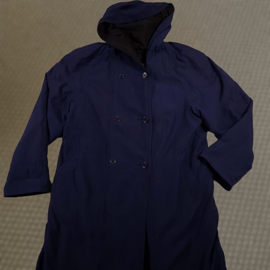 Jones New York VINTAGE Jones New York Coat Womens 16R Hooded Trench Double Breasted 90s Size XXL / US 16-18 / IT 52-54 - 1 Thumbnail