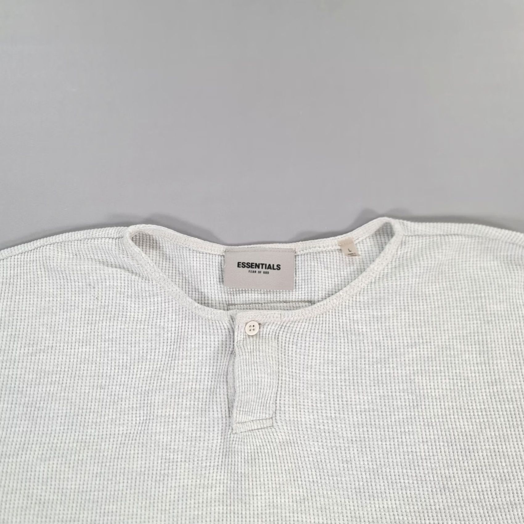 Fear of God Fear Of God ESSENTIALS Mens T Shirt Grey Large Oversized Waffle Knit Cotton Crew Neck Short Category: T-Shirt Size US L / EU 52-54 / 3 - 2 Thumbnail