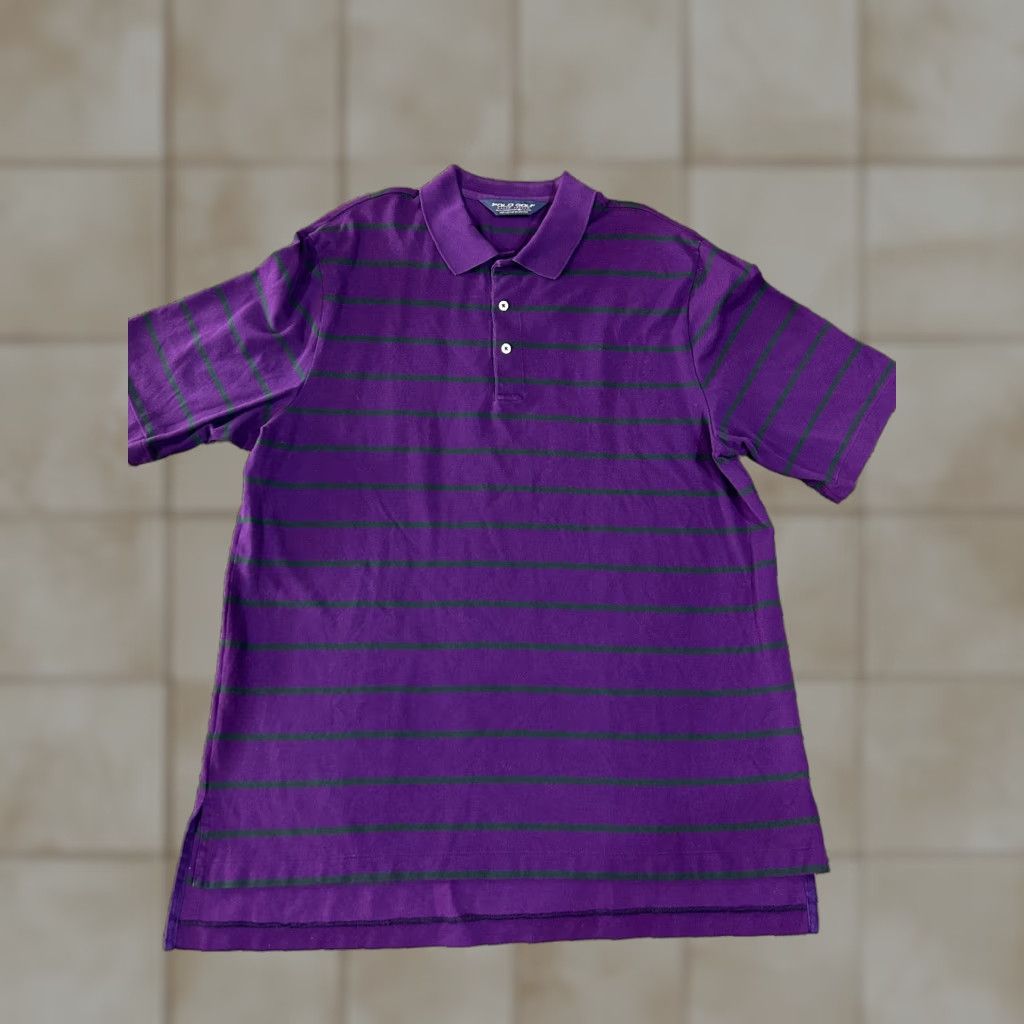 Polo Ralph Lauren Polo Ralph Lauren Polo Golf Mens Large Purple Striped Casual Golf Shirt Size US L / EU 52-54 / 3 - 1 Thumbnail