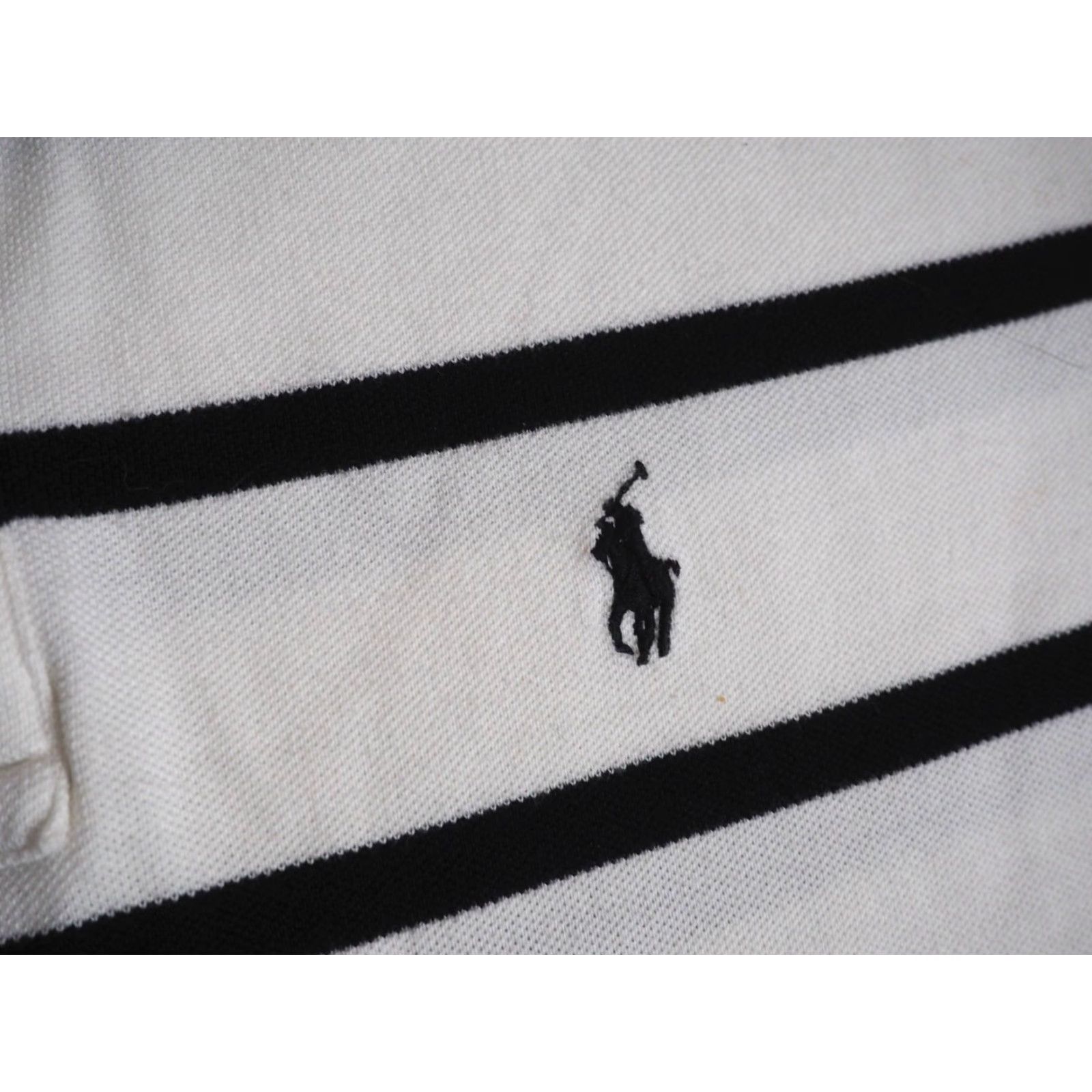 Polo Ralph Lauren VTG Polo Ralph Lauren Polo Shirt White Black Striped Horse Pony Logo Mens L 90s Vintage Casual Shirt Size US L / EU 52-54 / 3 - 5 Thumbnail