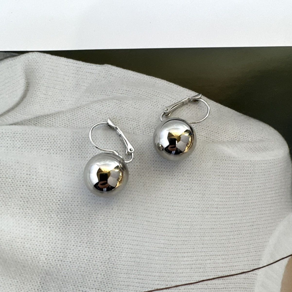 Other Metal Sliver Ball Dangle Drop Earrings for Women Size ONE SIZE - 1 Thumbnail