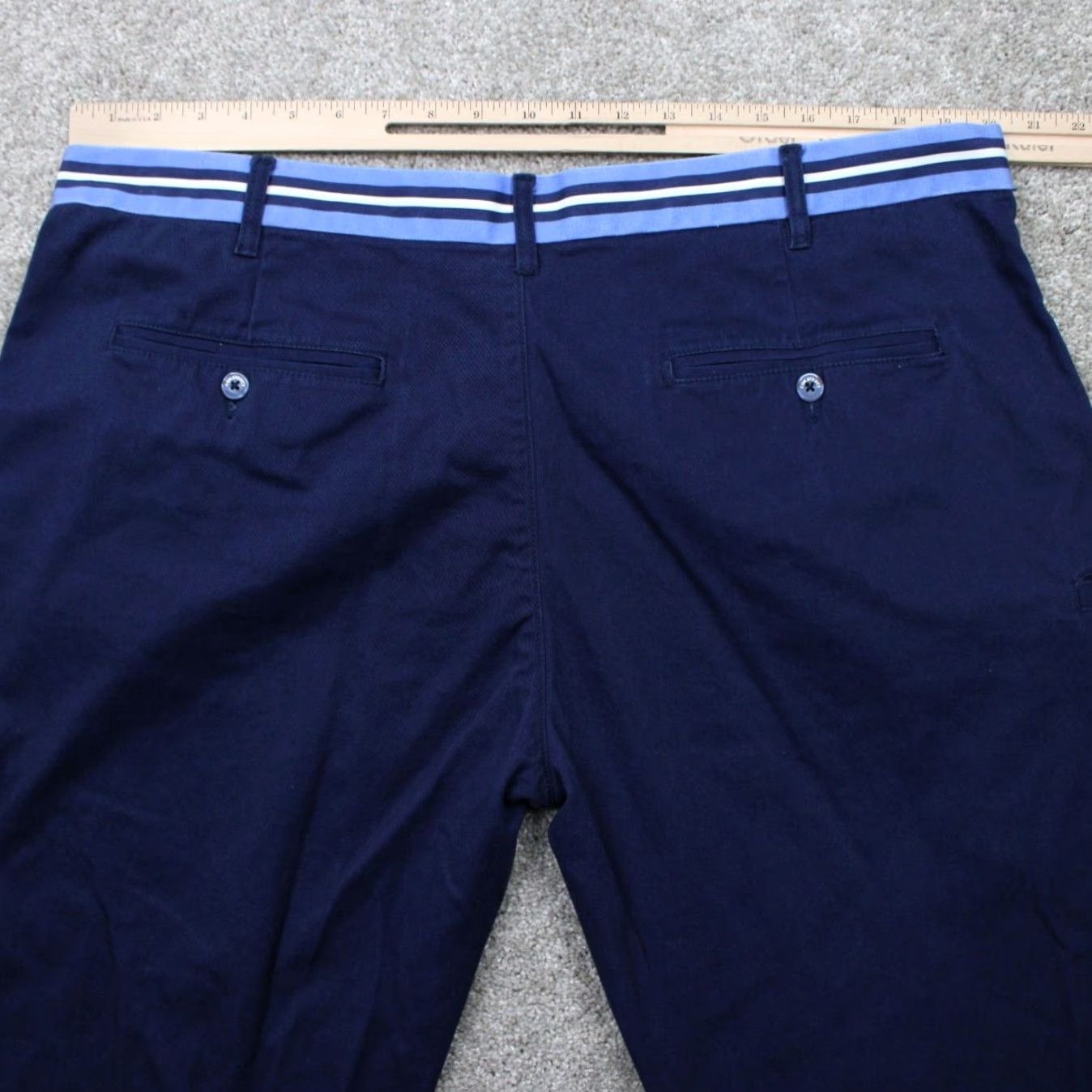 Vintage Con.Struct Chino Pants Mens 42x30 Blue Flat Front Cotton Stretch Straight Leg Size US 42 / EU 58 - 7 Thumbnail
