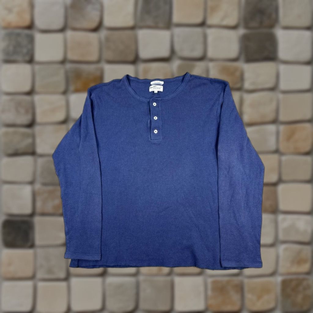 Gant Gant Rigger Shirt Mens XL Blue Cotton Knit Henley Shirt Size US XL / EU 56 / 4 - 1 Thumbnail