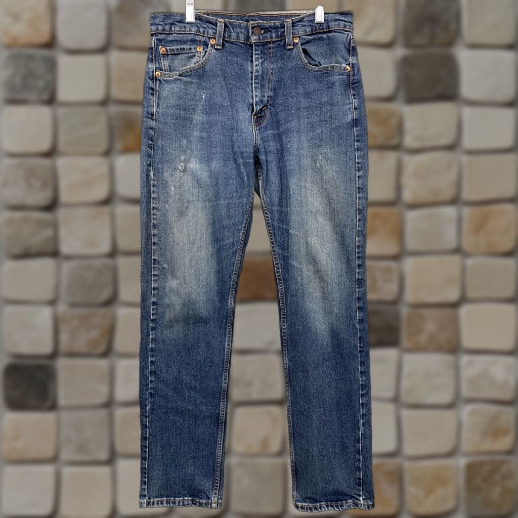 Levi's Levi's 505 Jeans Mens 33 x 30.5 Straight Leg 5-Pocket Denim Blue Logo Red Tab Vintage Not N/A Size US 33 - 1 Thumbnail