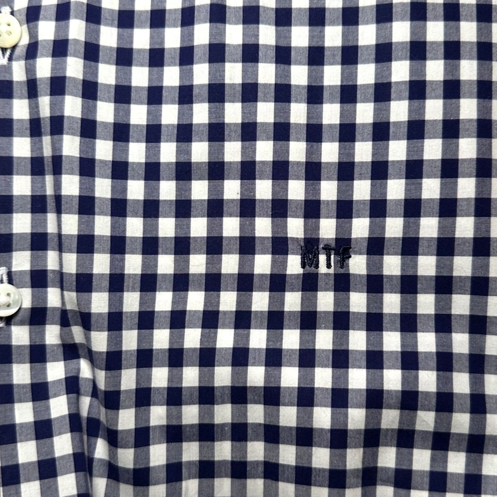 Sid Mashburn Sid Mashburn Checkered Gingham Long Sleeve Button Down XL Navy White Mens Shirt Size US XL / EU 56 / 4 - 6 Thumbnail