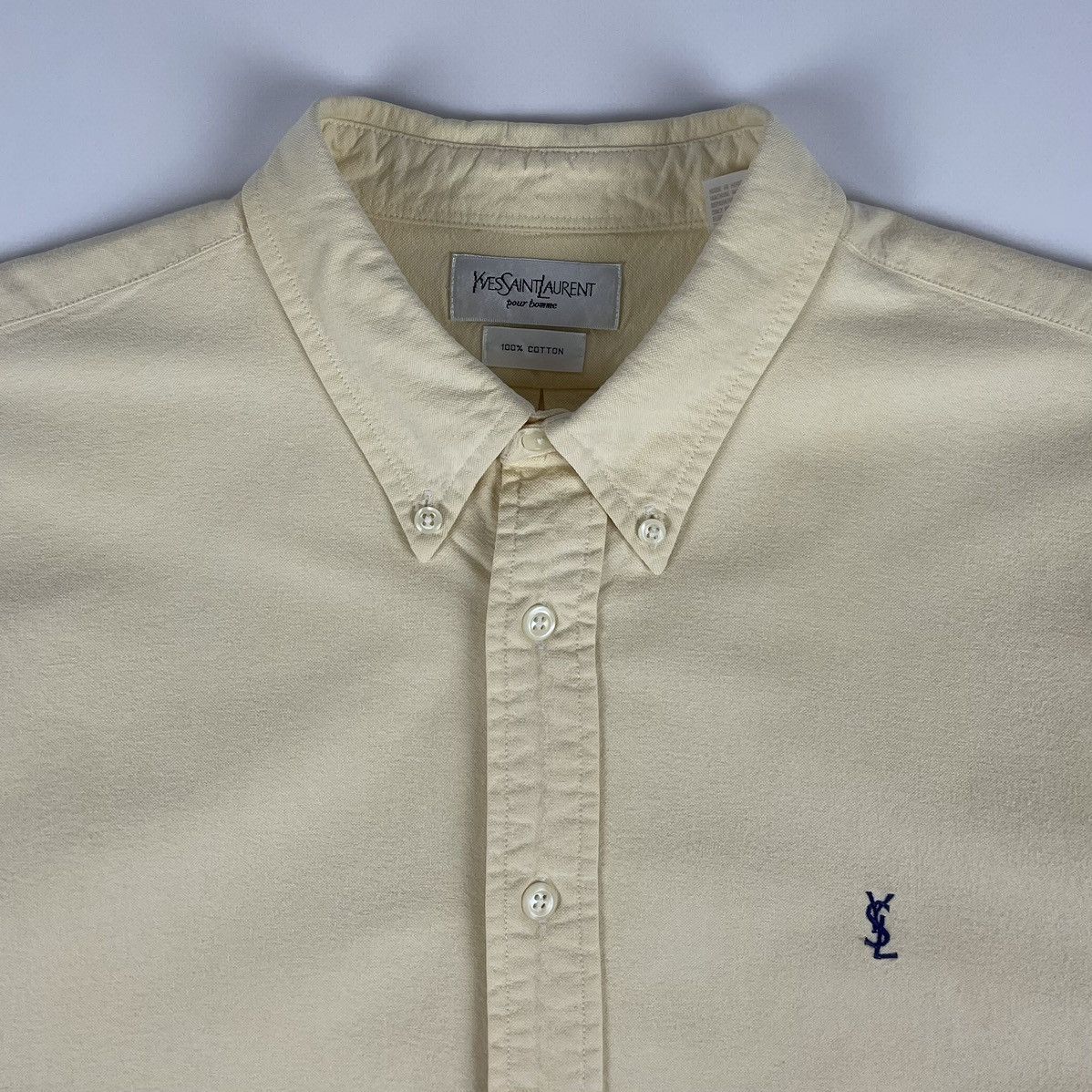 Yves Saint Laurent Vintage Yves Saint Lauren YSL cotton Shirt Button up Size US XL / EU 56 / 4 - 4 Thumbnail