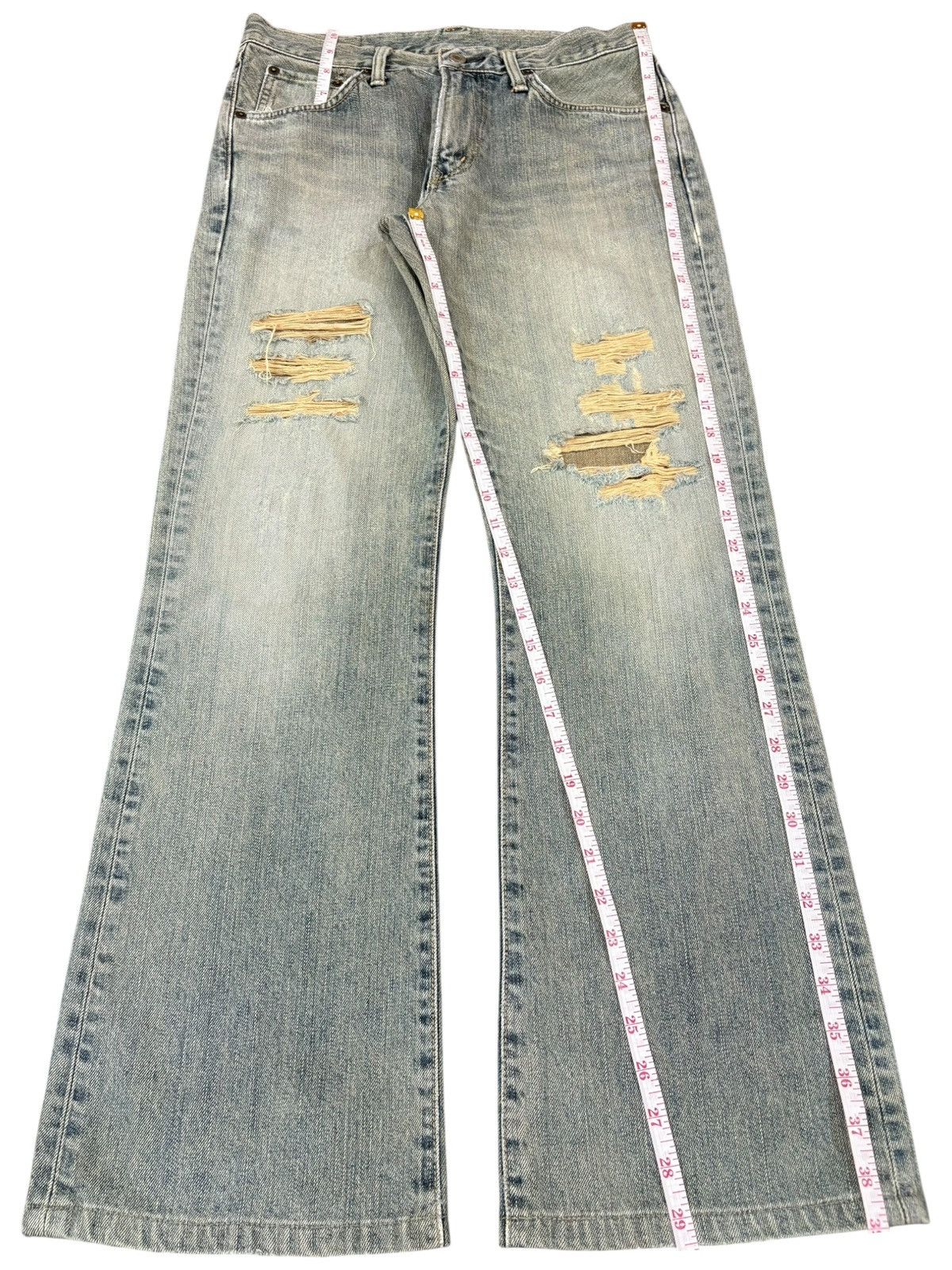 Edwin Exclusive Vintage Edwin Rusty Wash Distressed Flare Jeans Size US 31 - 12 Thumbnail