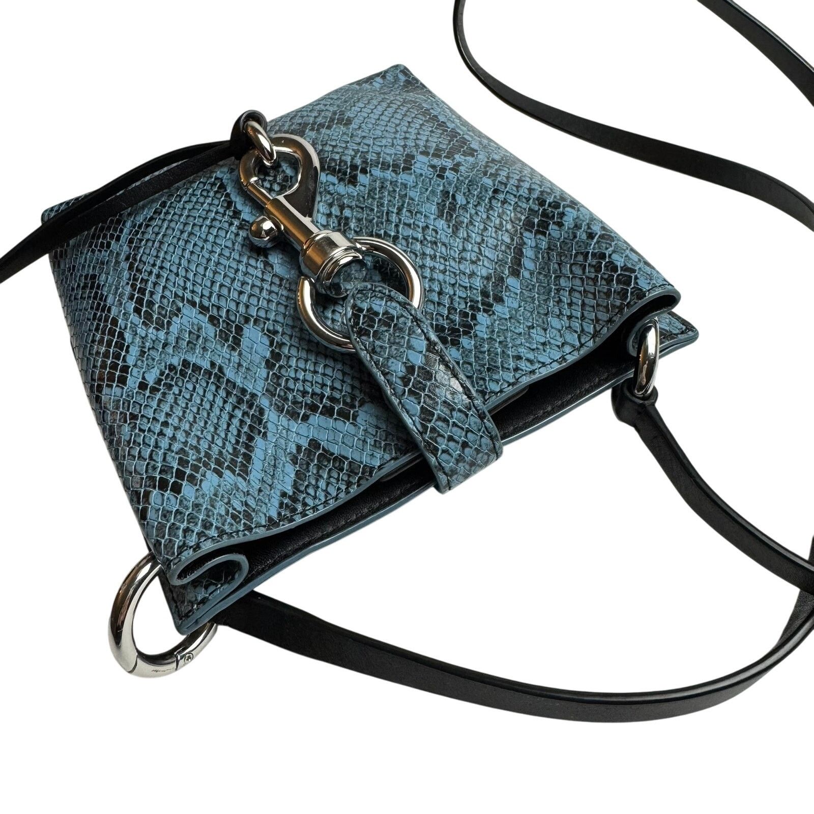 Rebecca Minkoff REBECCA MINKOFF 248 Megan Mini Blue Python Leather Feed Bag Size ONE SIZE - 2 Thumbnail