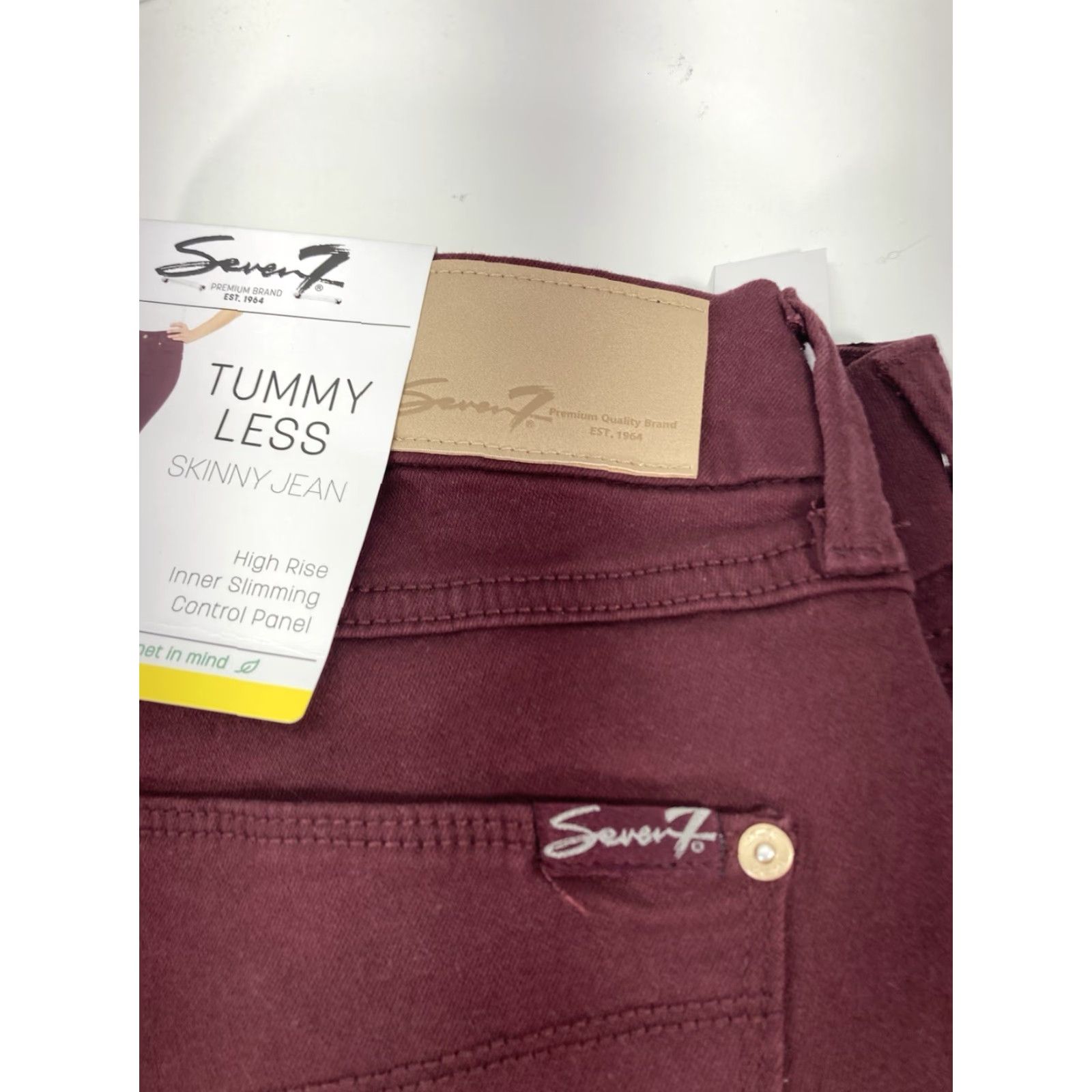 Vintage Seven7 Jeans Women 8 Skinny High Rise Stretch Denim 30x31 Red NWT Tummy Less Size 30" / US 8 / IT 44 - 5 Thumbnail