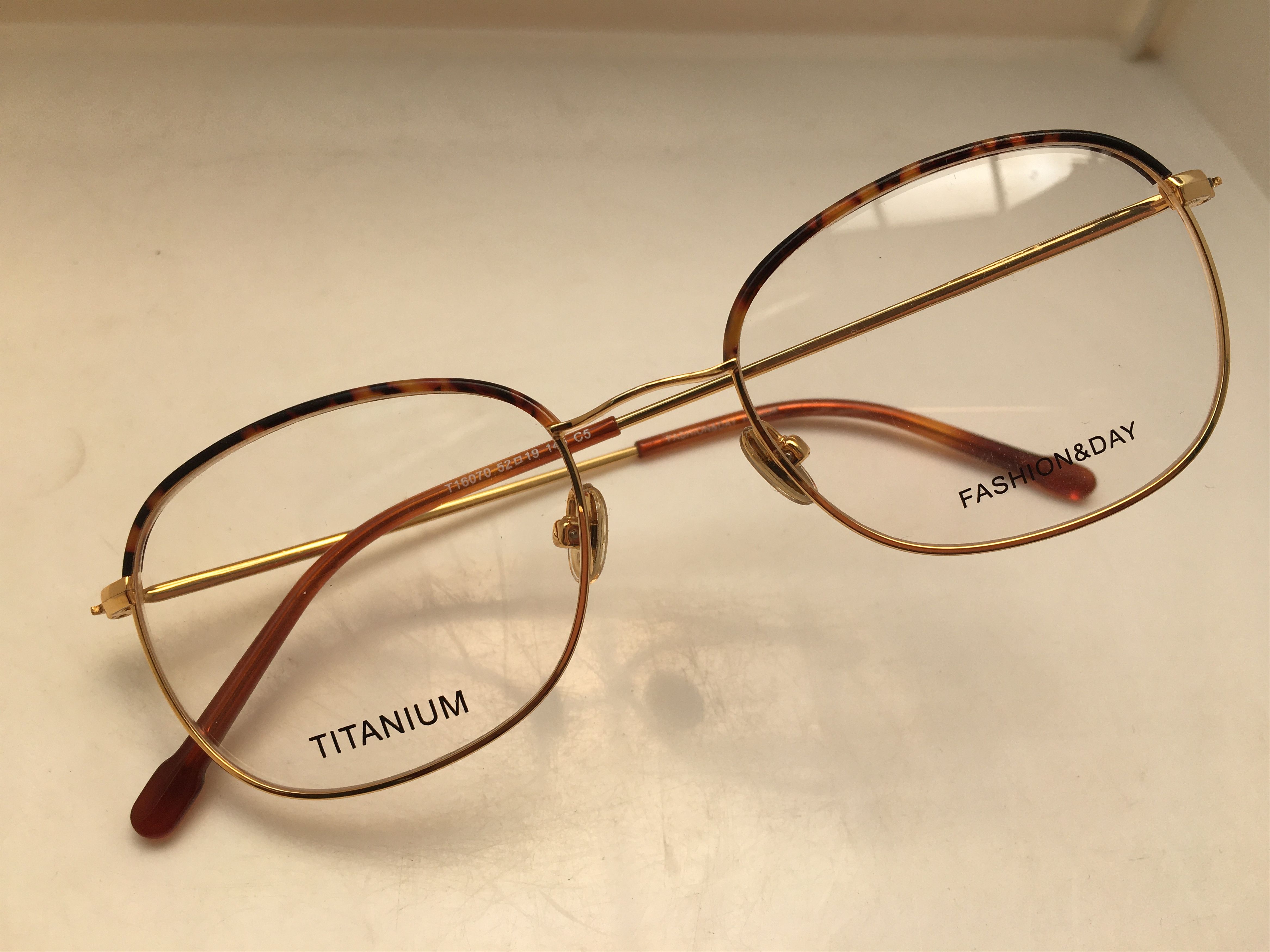 Other Gold Titanium With Tortoise Rim RX Eyeglasses Frame Size ONE SIZE - 5 Thumbnail