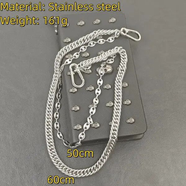 Japanese Brand MinPepper x Naoko imalist Stainless Steel Pants Chain Silver Size ONE SIZE - 4 Thumbnail
