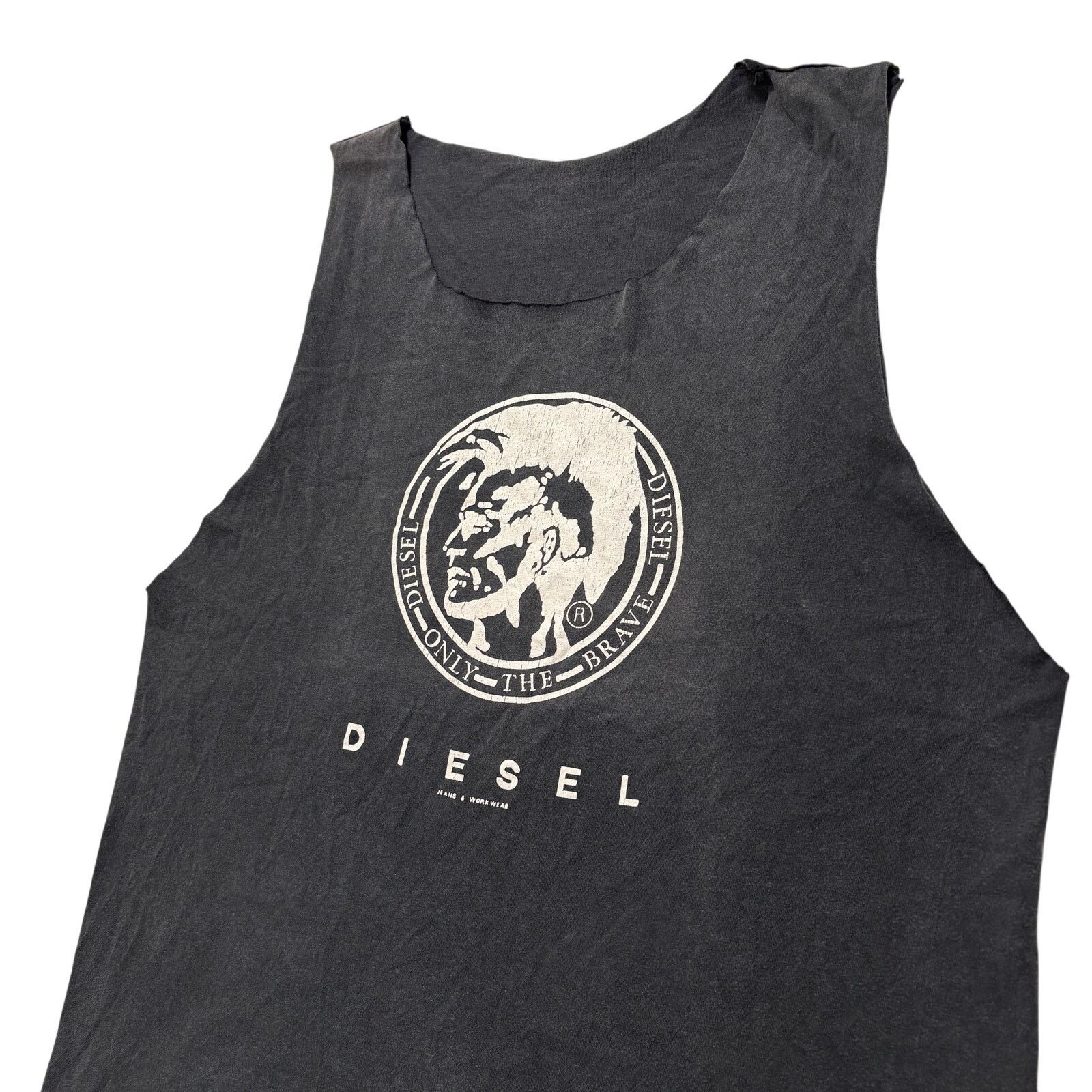 Diesel VTG Y2K 90s Diesel Faded Black Cutoff T-Shirt L Size US L / EU 52-54 / 3 - 2 Thumbnail