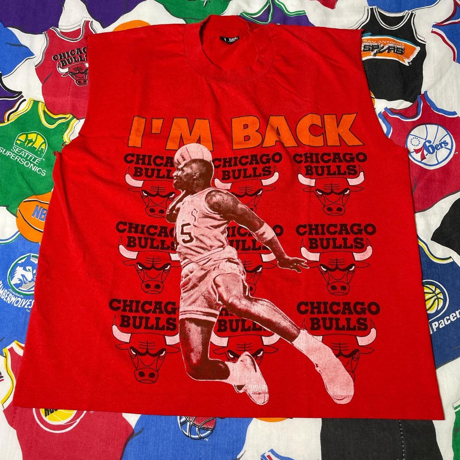 NBA Vintage 90s NBA Michael Jordan Chicago Bulls Cut Off Tee Size US S / EU 44-46 / 1 - 1 Thumbnail
