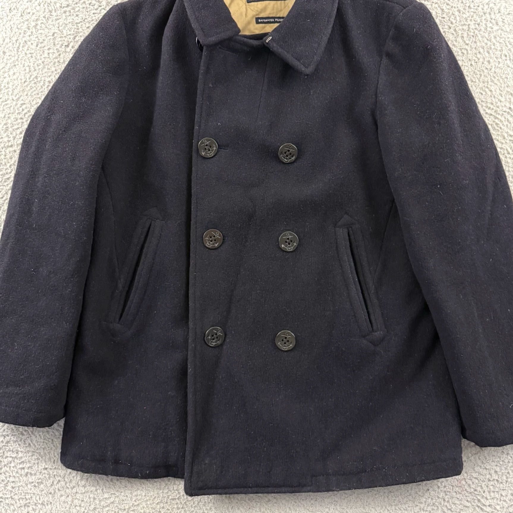 J.Crew J.Crew Bayswater Peacoat Mens Large Stadium Cloth Wool Thinsulate Military Coat Jacket/Coat Size US L / EU 52-54 / 3 - 2 Thumbnail