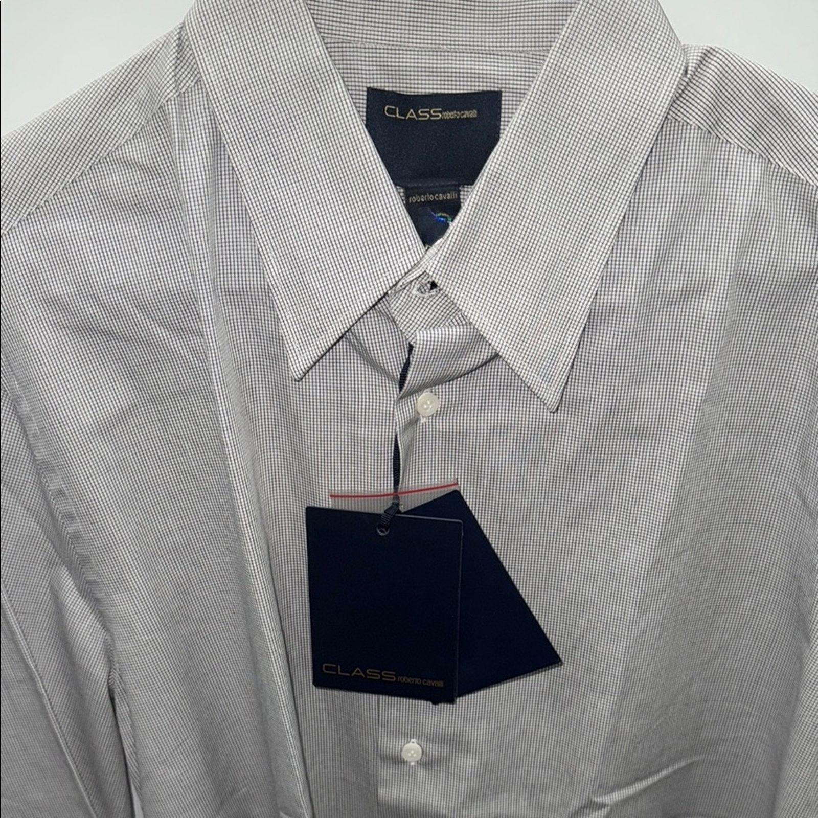 Roberto Cavalli NWT Class by Roberto cavalli mens white/black shirt size L Size US L / EU 52-54 / 3 - 1 Thumbnail