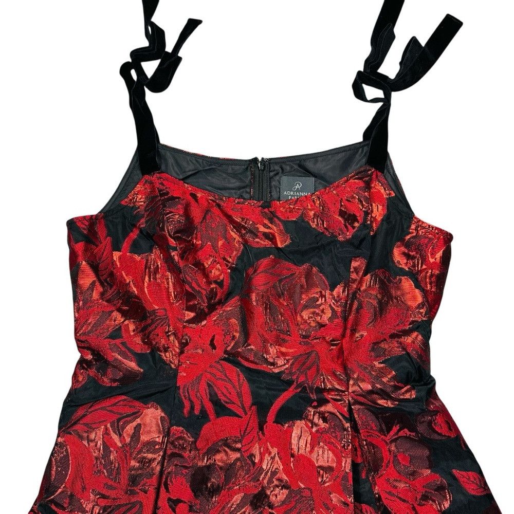 Adrianna Papell NWT New $179 Adrianna Papell Metallic-Jacquard Bow-Strap Dr Size XL / US 12-14 / IT 48-50 - 5 Thumbnail