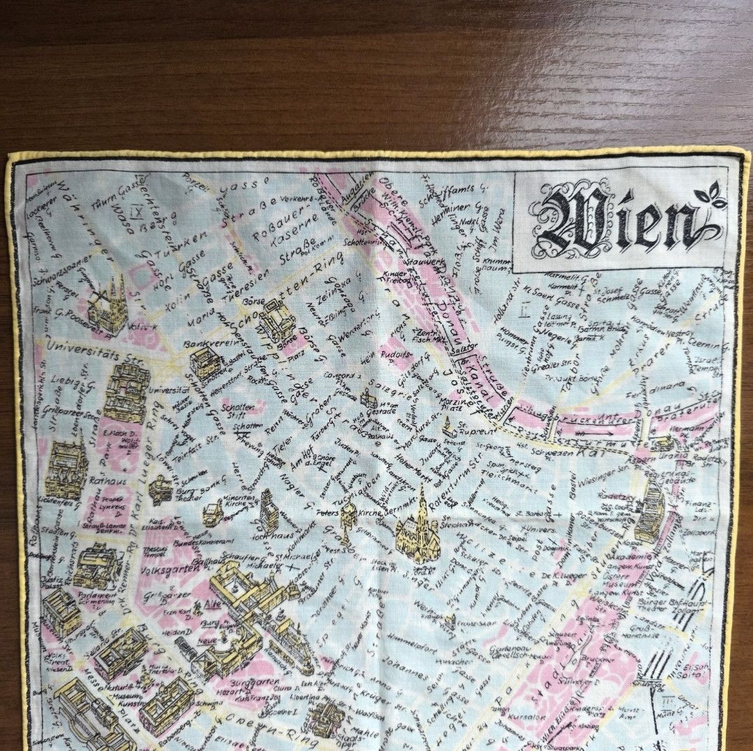 Vintage 1950s/60s Wien City Map Scarf - Architectural Decor Piece Size ONE SIZE - 2 Thumbnail