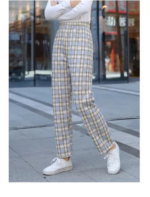Japanese Brand × Vintage Fashion Plush Pants Fleece Thick Plaid Women Winter Casual Size 32" / US 10 / IT 46 - 3 Thumbnail