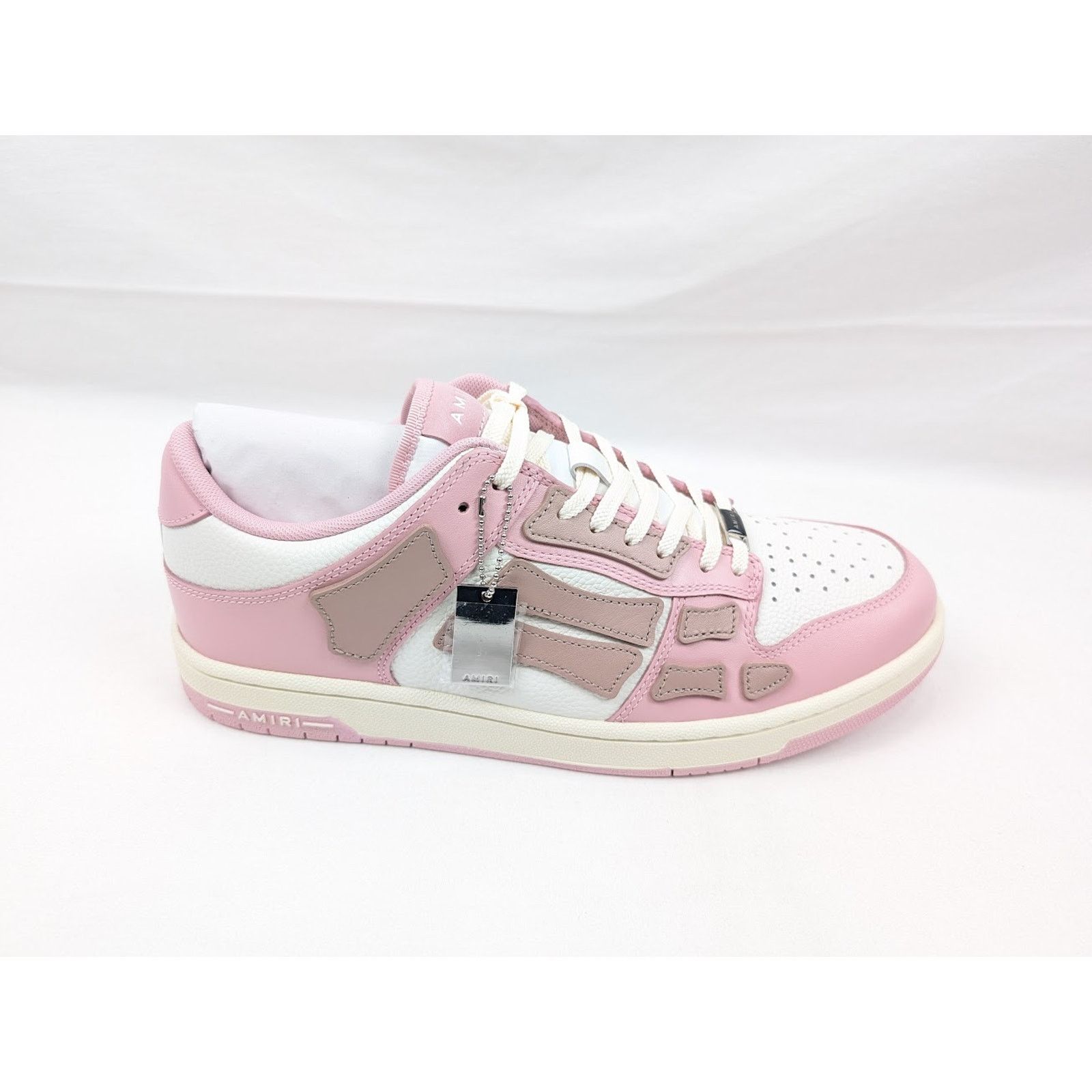 Amiri o1rshd1 Skelton Low-Top Sneakers in Rose Pink/White Size US 13 / EU 46 - 1 Thumbnail