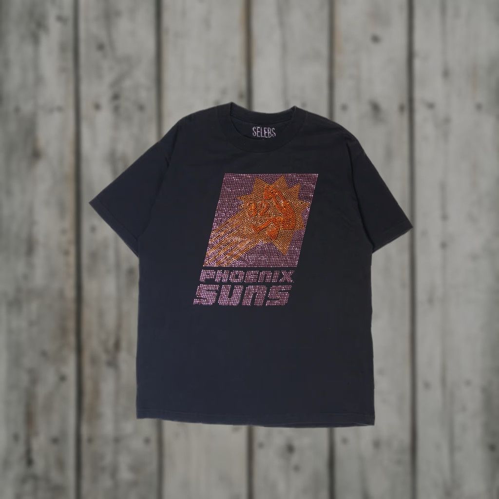 Vintage VINTAGE Recycled Suns Rhinestones T-Shirt Unisex Adults Large Black 2010s Shirts Mens Size US L / EU 52-54 / 3 - 1 Thumbnail