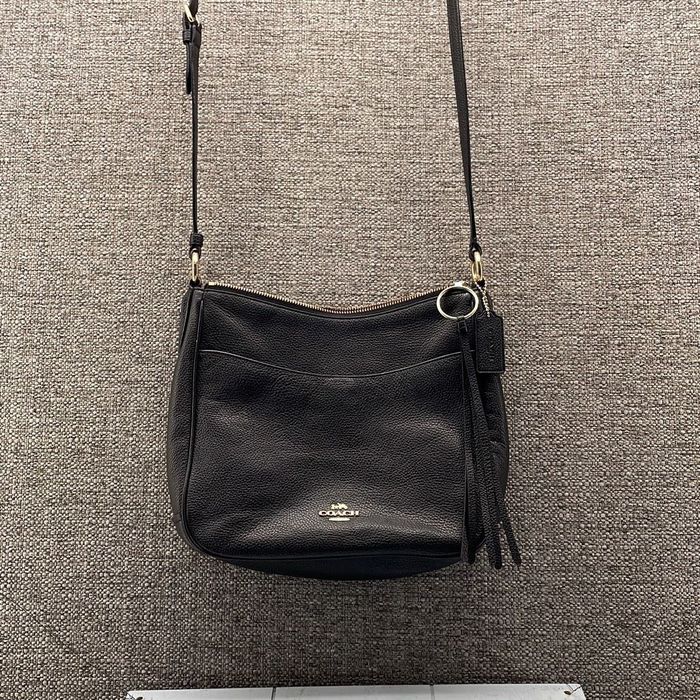 Coach Coach Crossbody Bag Chaise Black Pebble Leather Zip Closure Grailed