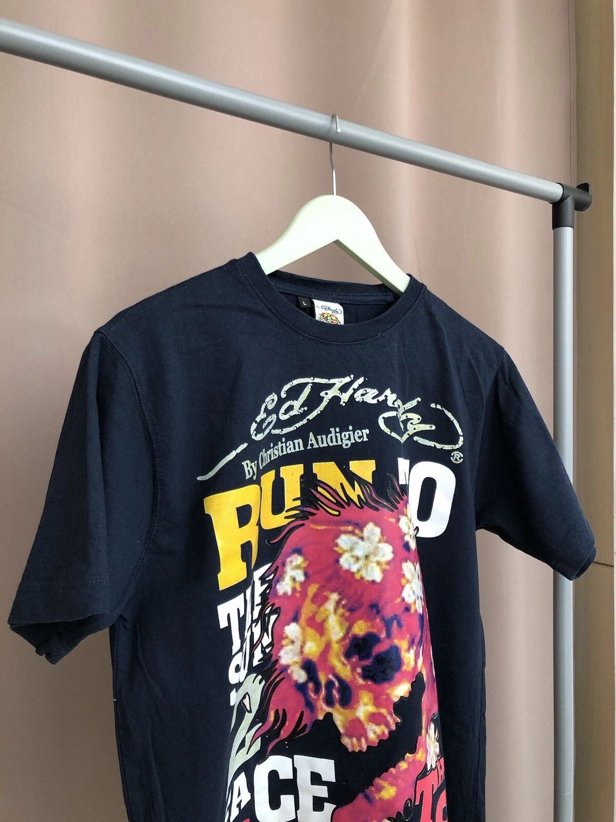 Ed Hardy Ed Hardy Christian Audigier Big Logo T-Shirt Mens Size M/L Size US L / EU 52-54 / 3 - 3 Thumbnail