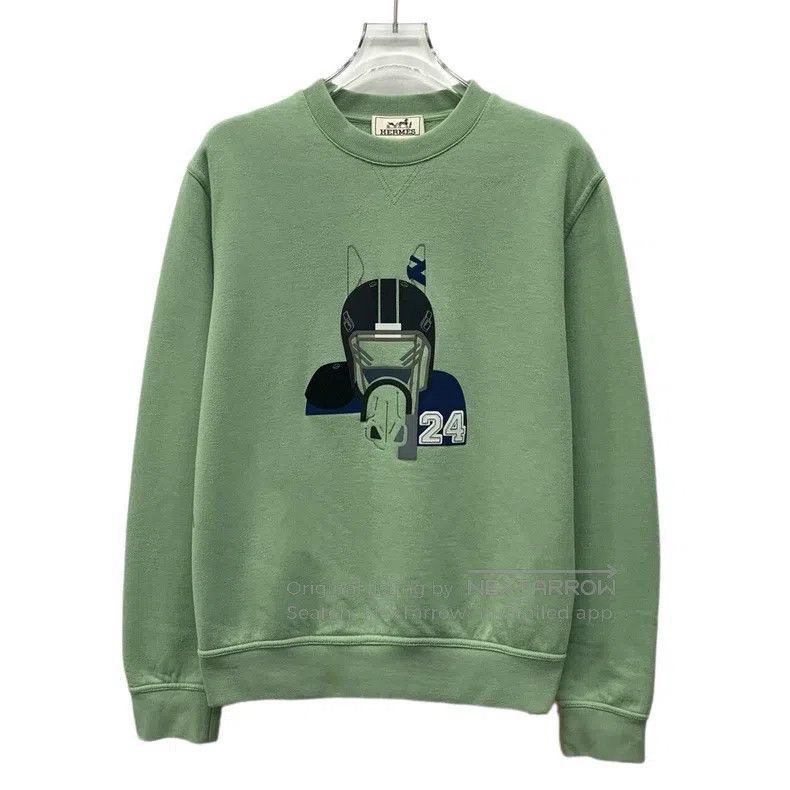 Hermes Hermes Green Animal Digital Printed Cotton Round Collar Lo Size US XS / EU 42 / 0 - 1 Thumbnail
