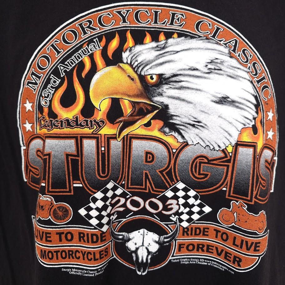 Vintage Vintage Sturgis T Shirt Mens Size Large Black Y2K 2003 Black Size US L / EU 52-54 / 3 - 2 Thumbnail