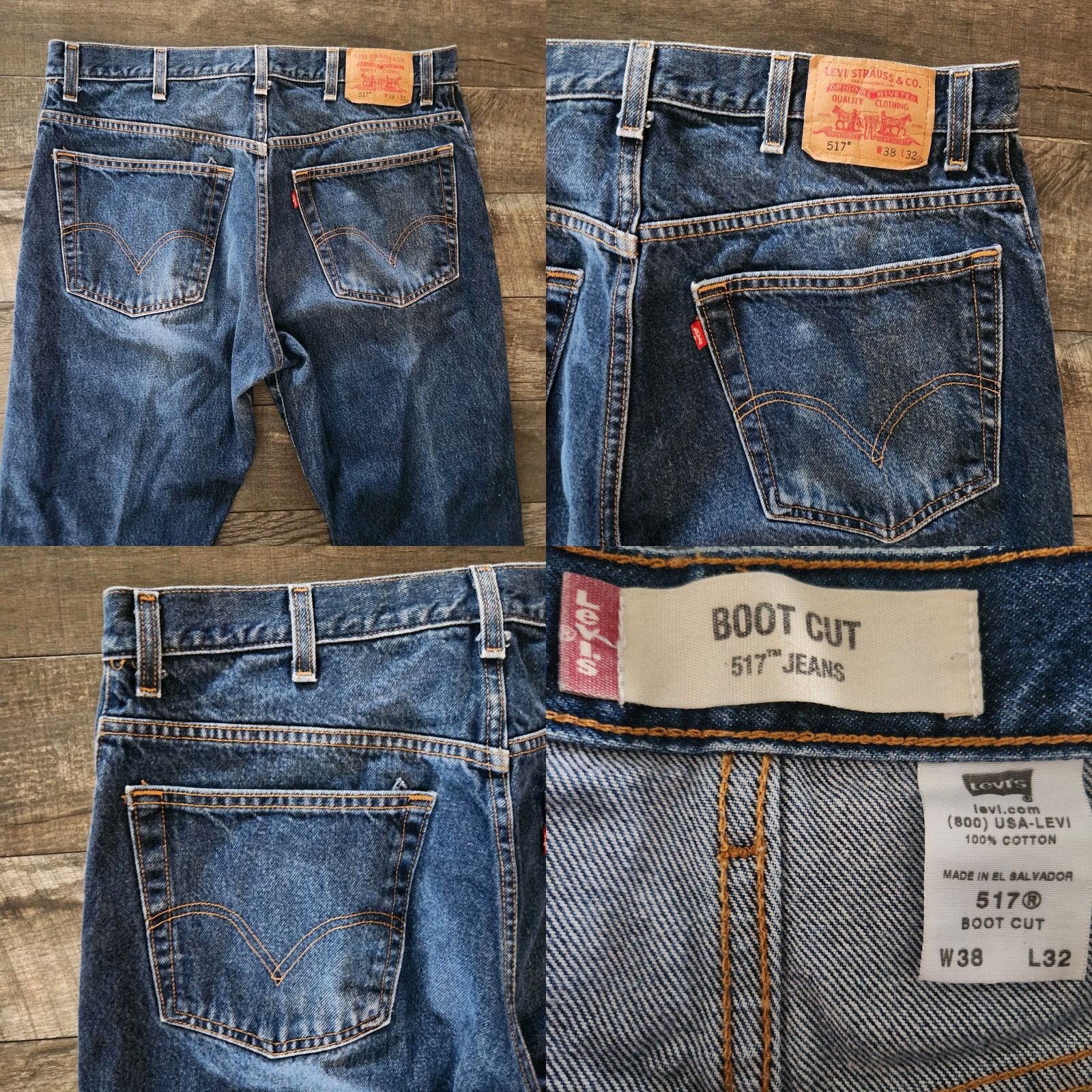 Levi's VINTAGE Levi's 517 Jeans Mens 38x32 Blue Bootcut Y2K Dark Wash Cowboy Jeans Mens 38x32 Blue Bootcut Western USA 517 Size US 38 / EU 54 - 8 Thumbnail