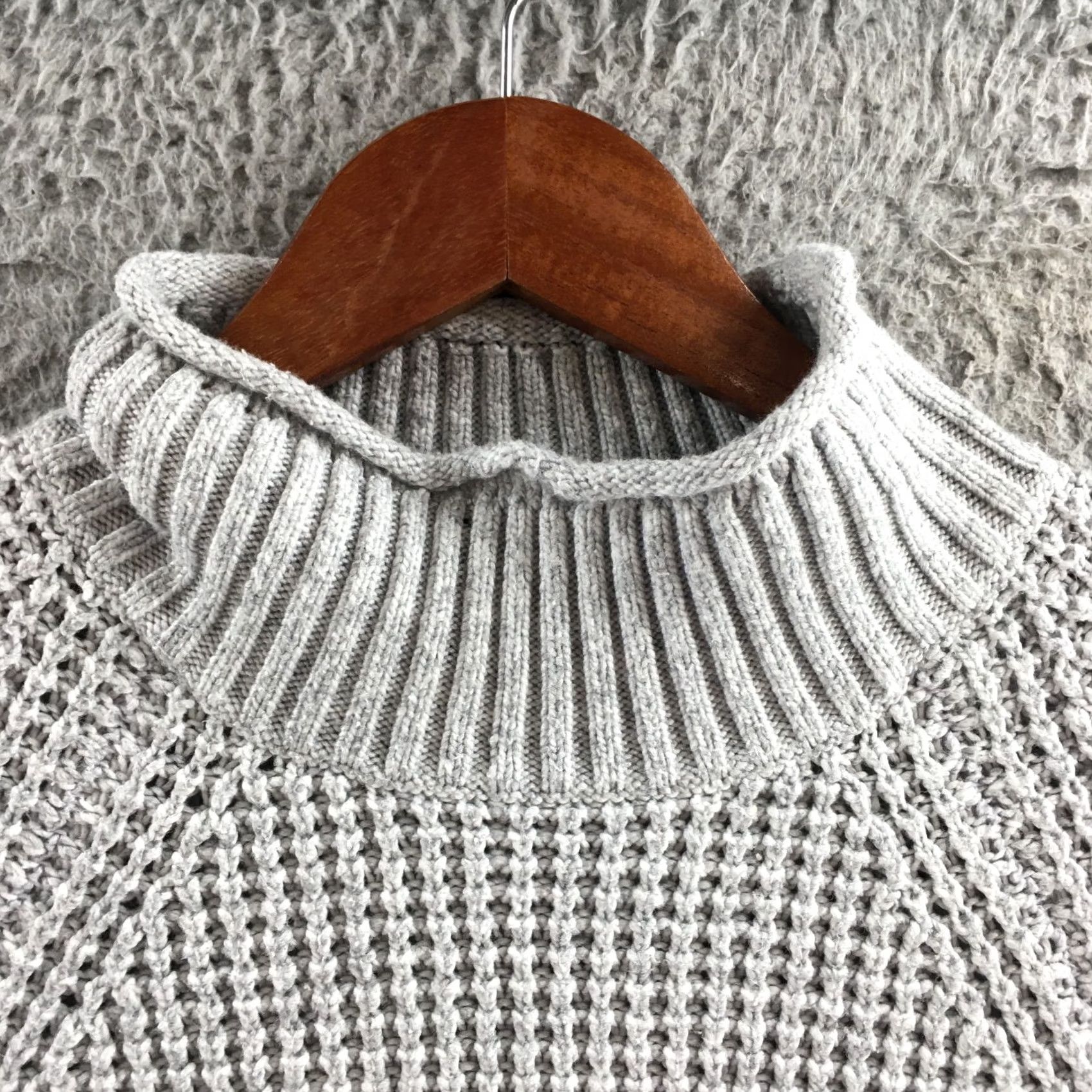 American Eagle Outfitters American Eagle Outfitters Sweater Womens M Gray Turtleneck Knit Long Sleeve Pullover Casual 90s Classic Free-flowing Size M / US 6-8 / IT 42-44 - 3 Thumbnail