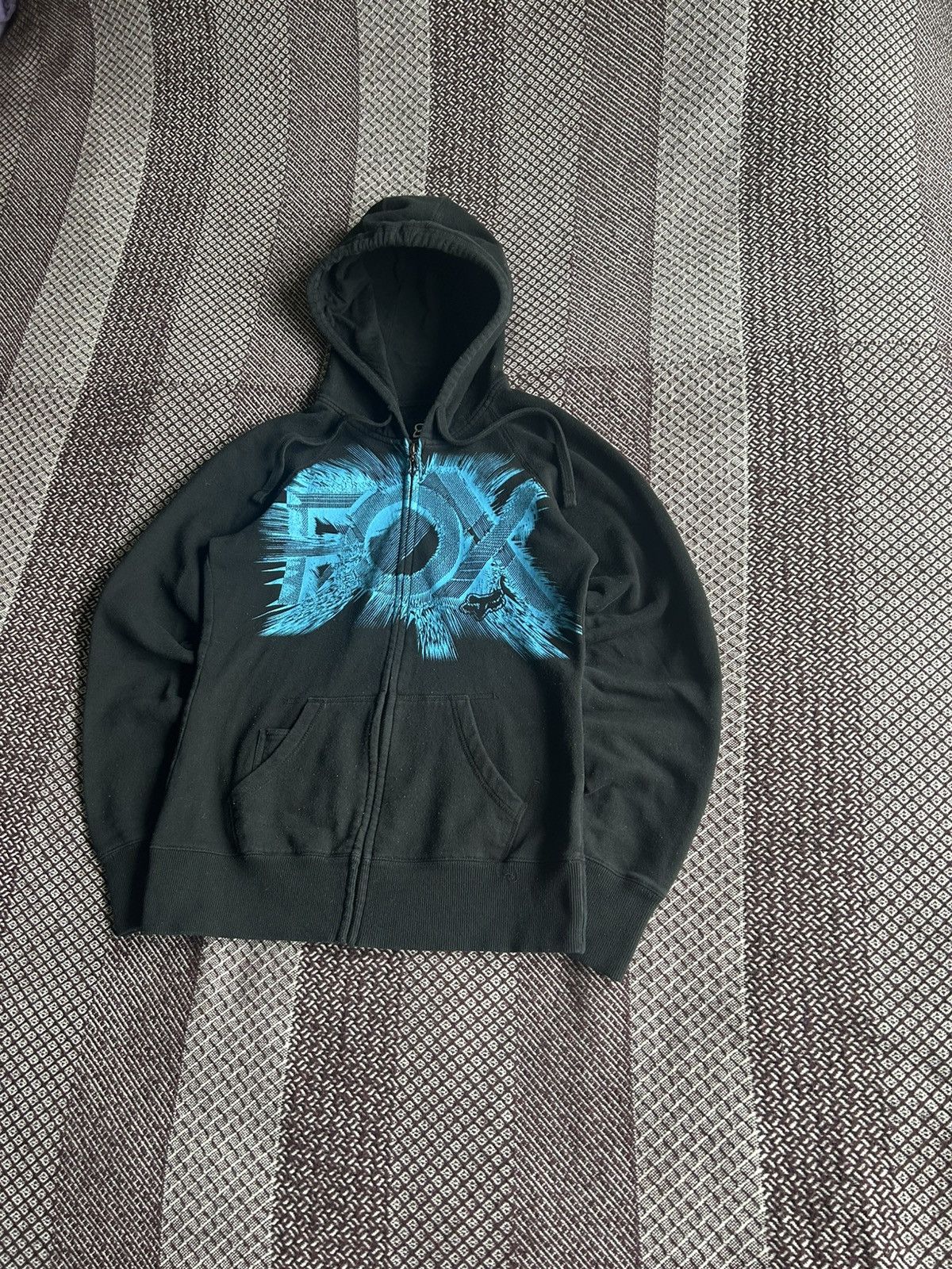 Fox Racing × Vintage FOX Big Logo Y2K Zip Up Hoodie Streetwear Size S Size S / US 4 / IT 40 - 2 Thumbnail