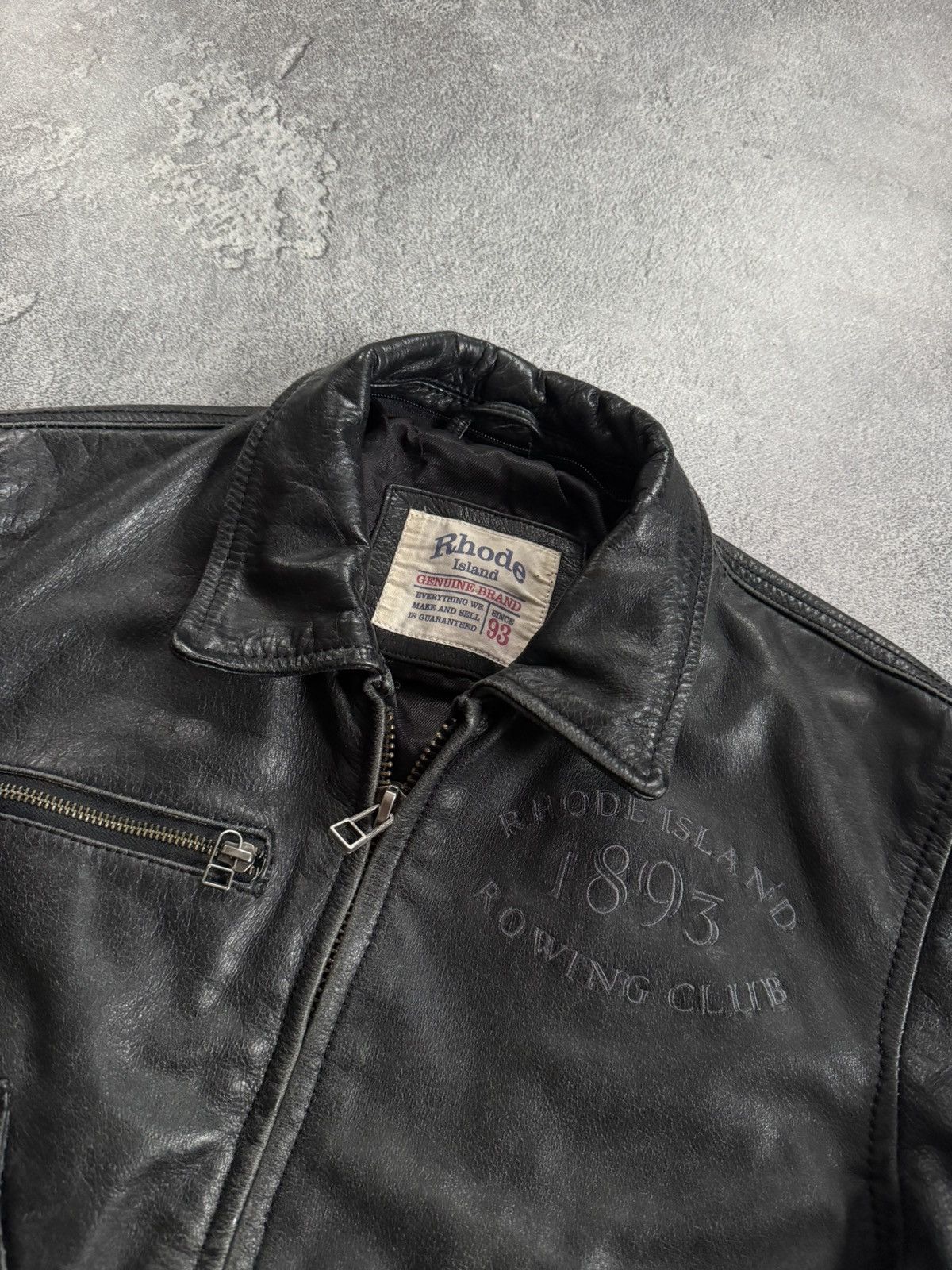 Genuine Leather Rhode Island S/size leather aviator bomber zip jacket pilot Size US S / EU 44-46 / 1 - 11 Thumbnail