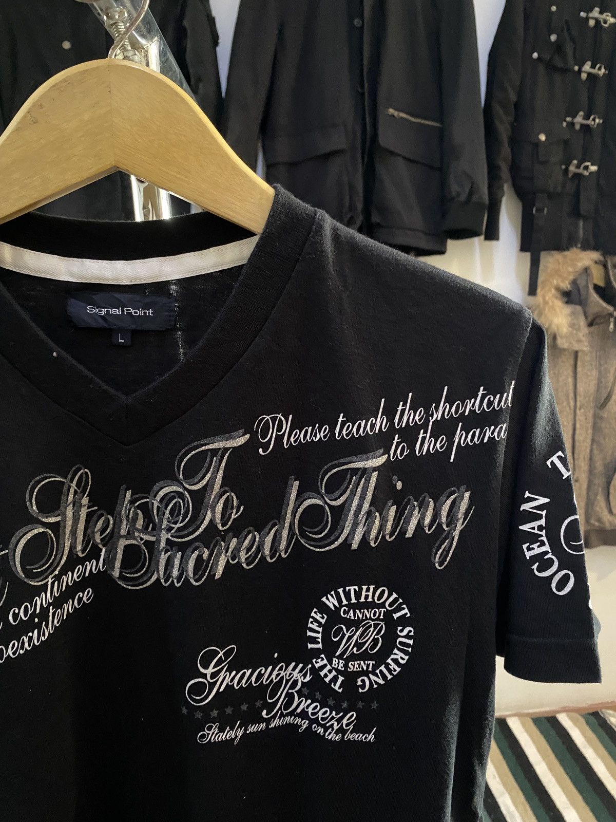 Hysteric Glamour × Undercover JAPANESE SignalPoint Poem Lgb ISWN Maison Margiela Style TEE Size US L / EU 52-54 / 3 - 8 Thumbnail