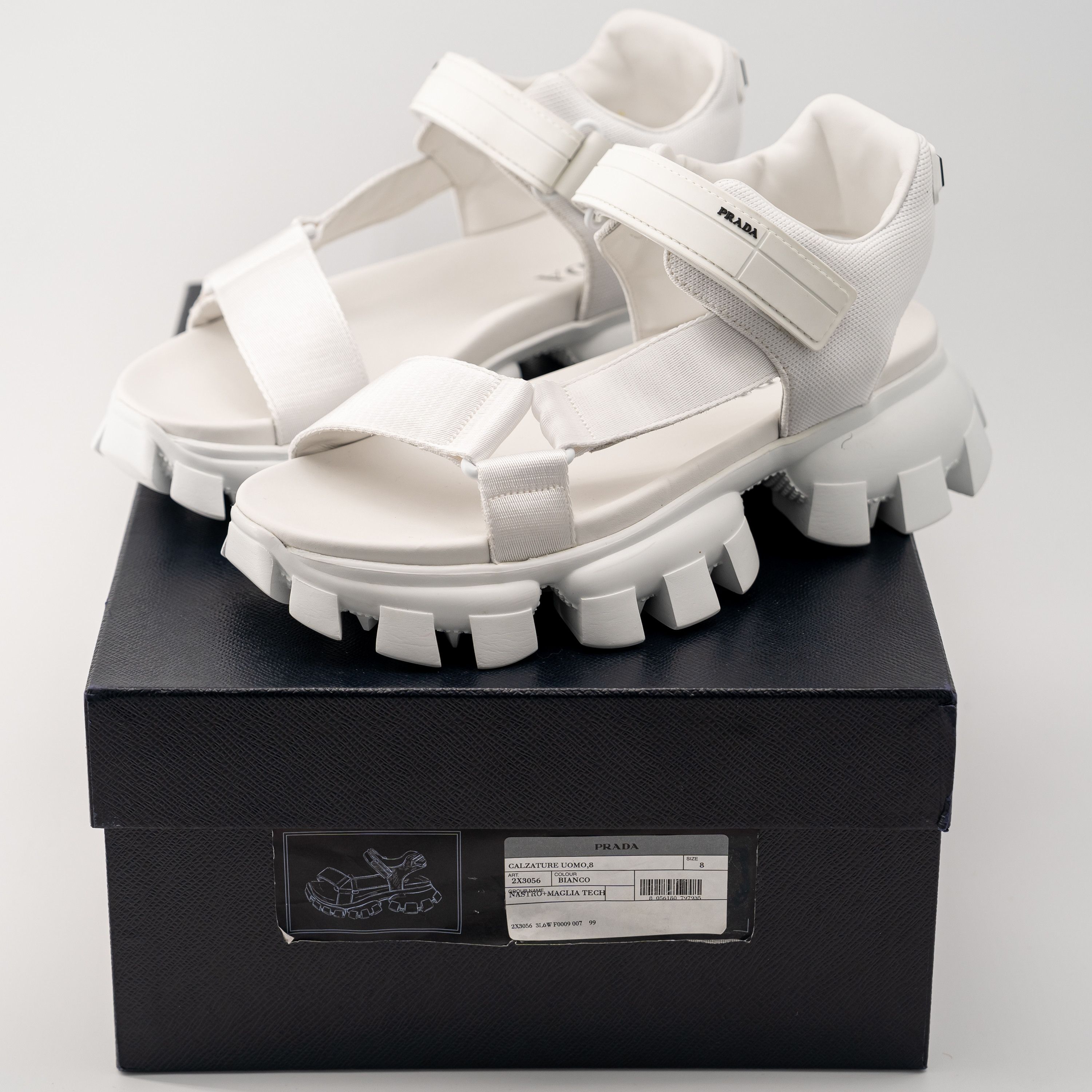 Prada 8 / 9us Prada Cloudbust Thunder Sandal White Re-Nylon Size US 9 / EU 42 - 13 Thumbnail