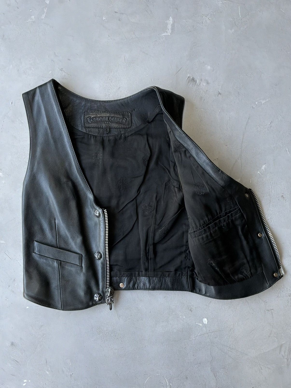 Chrome Hearts 90s Chrome Hearts - Filigree Cross Leather Vest Size US S / EU 44-46 / 1 - 10 Thumbnail