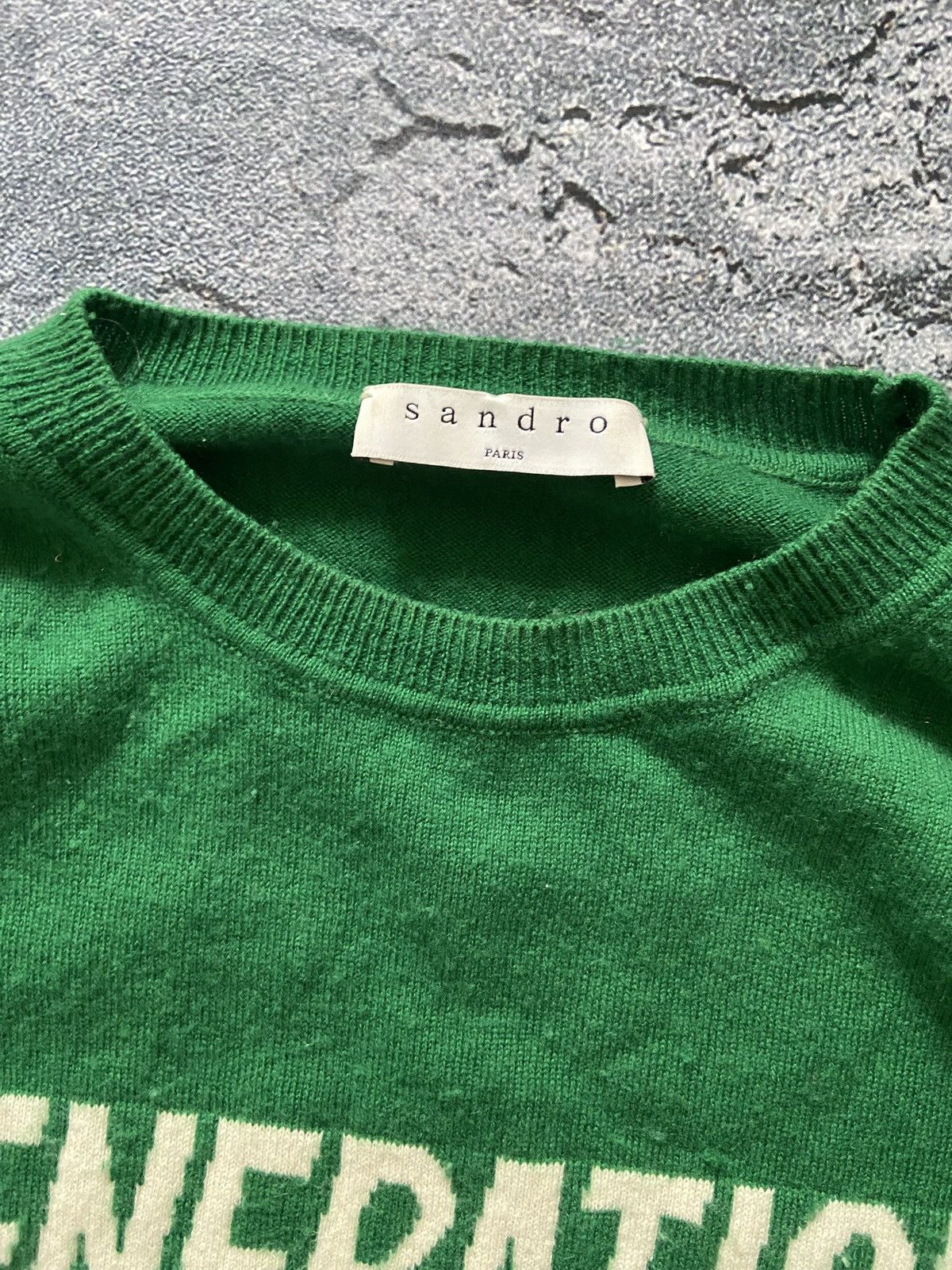 Sandro Sandro generation sweater crew neck green big logo Size XS / US 0-2 / IT 36-38 - 3 Thumbnail