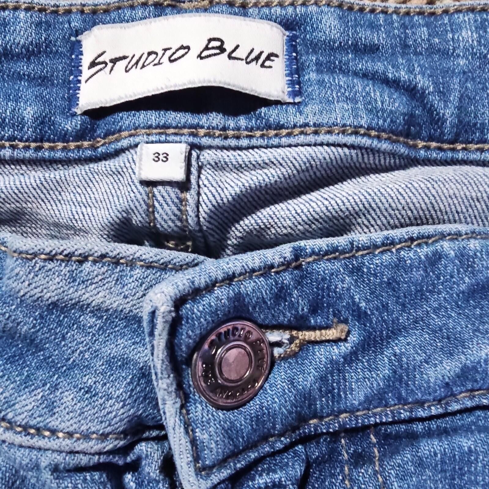 Other Women's 33 Studio Blue Distressed Jeans Size 33" - 3 Thumbnail