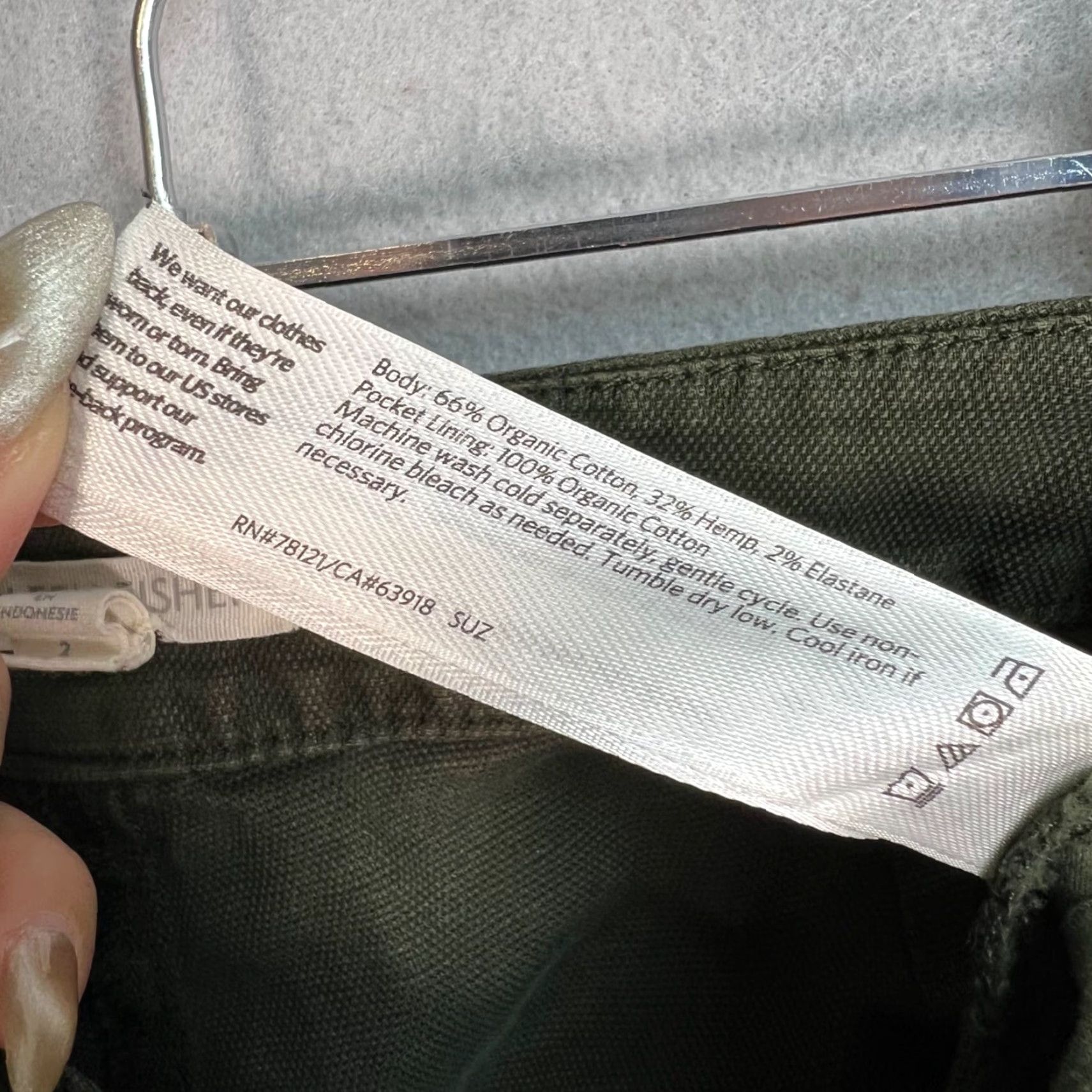 Eileen Fisher EILEEN FISHER Olive Green Organic Cotton Hemp Blend Tapered Pants Size 2 Womens Size 26" / US 2 / IT 38 - 4 Thumbnail