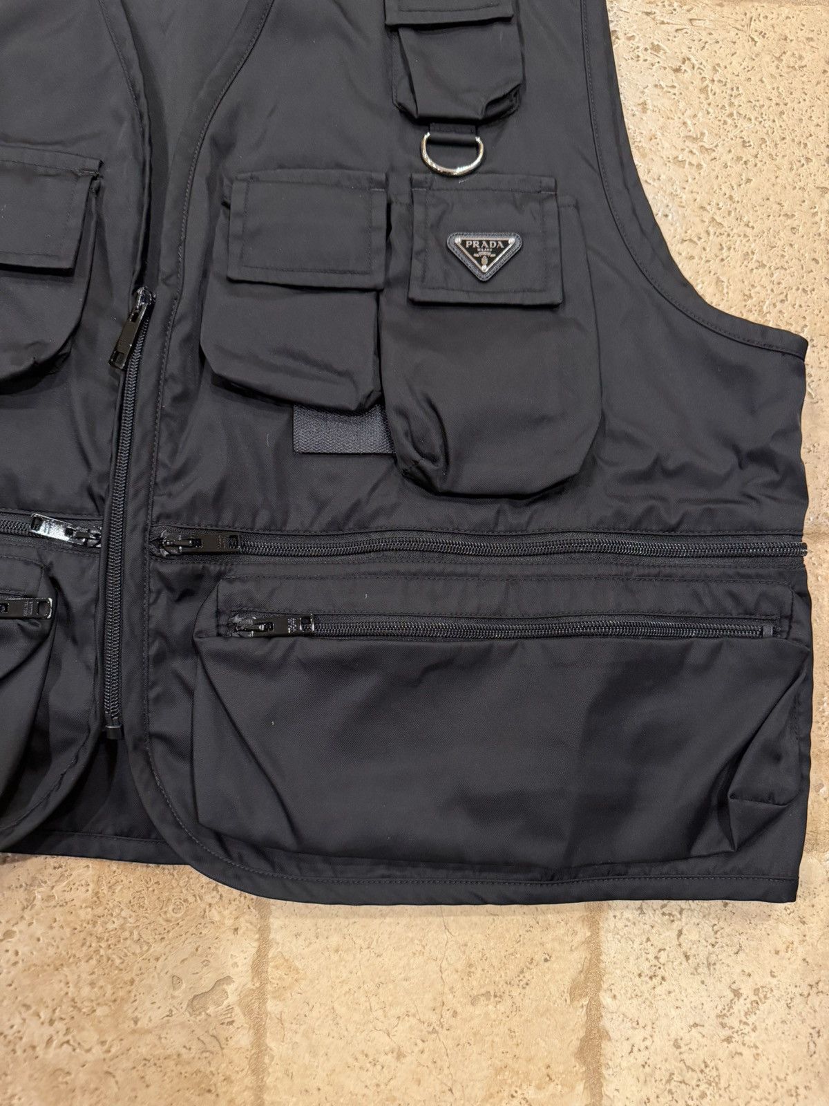 Prada Prada Re-Nylon 2023 Cargo Utility Multi Pocket Black Vest Size US XXL / EU 58 / 5 - 5 Thumbnail