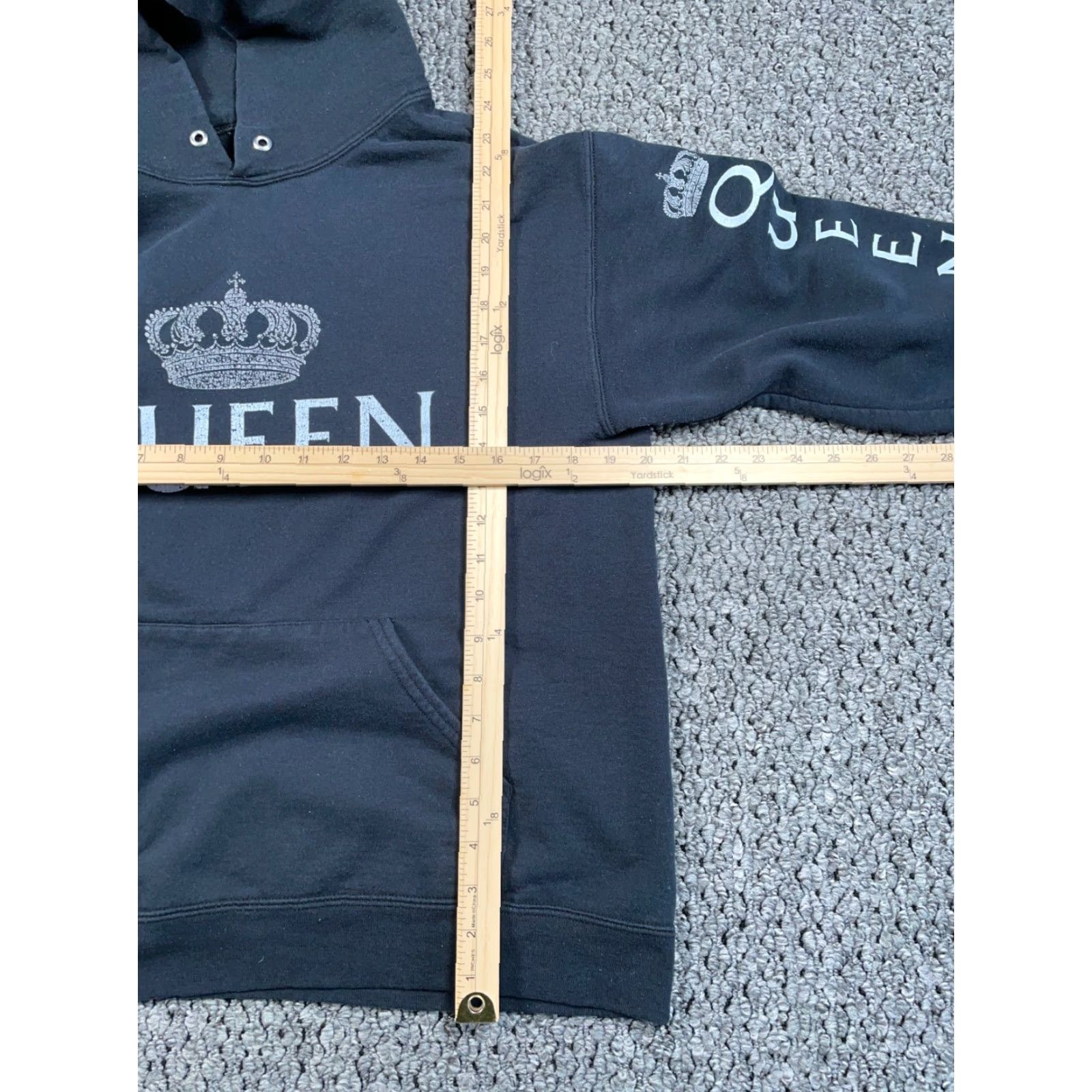 Jerzees VINTAGE Queen Logo Print Hoodie Adult Medium Black Jerzees Sweatshirt 90s Rock Mens Size US M / EU 48-50 / 2 - 4 Thumbnail