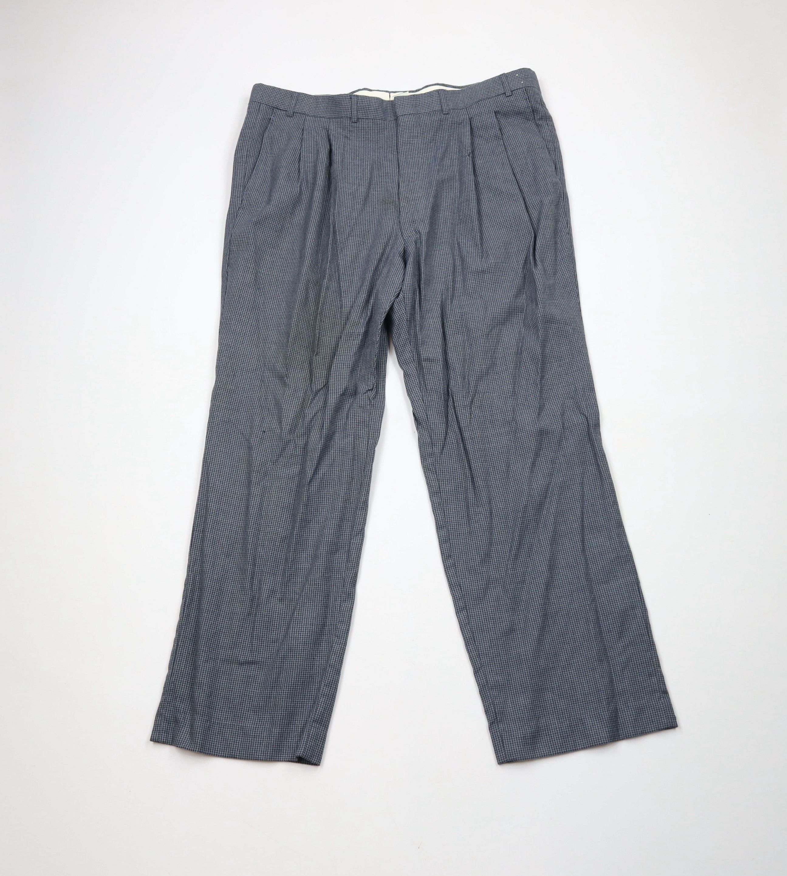 Vintage Vintage 70s Streetwear Wool Houndstooth Wide Leg Pants USA Size US 38 / EU 54 - 1 Thumbnail