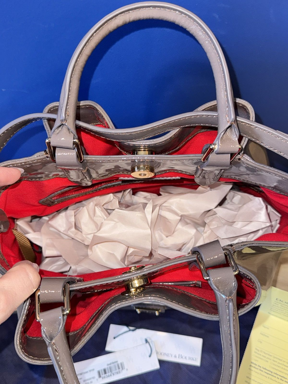 Dooney & Bourke Dooney & Bourke Barlow Satchel Espresso Patent Leather NWT Size ONE SIZE - 4 Thumbnail
