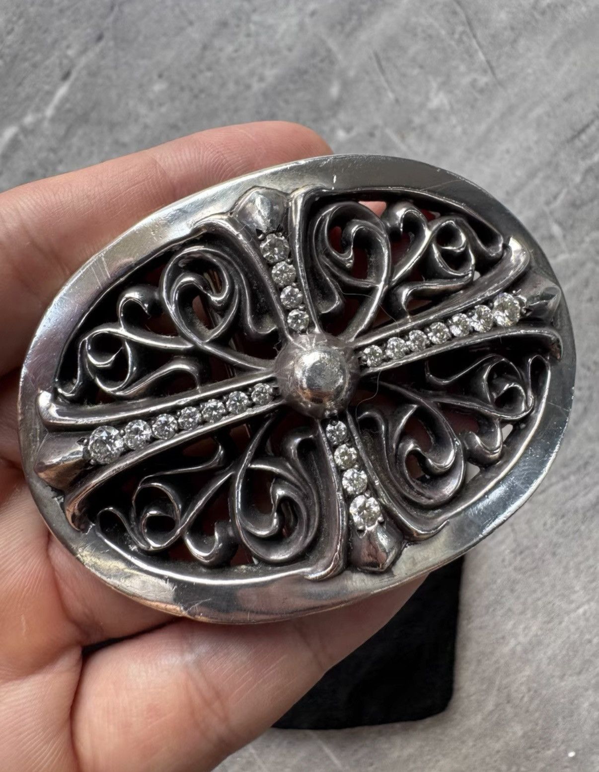 Chrome Hearts Chrome Hearts Iced-out Tomb Cross Belt Buckle Size ONE SIZE - 3 Thumbnail