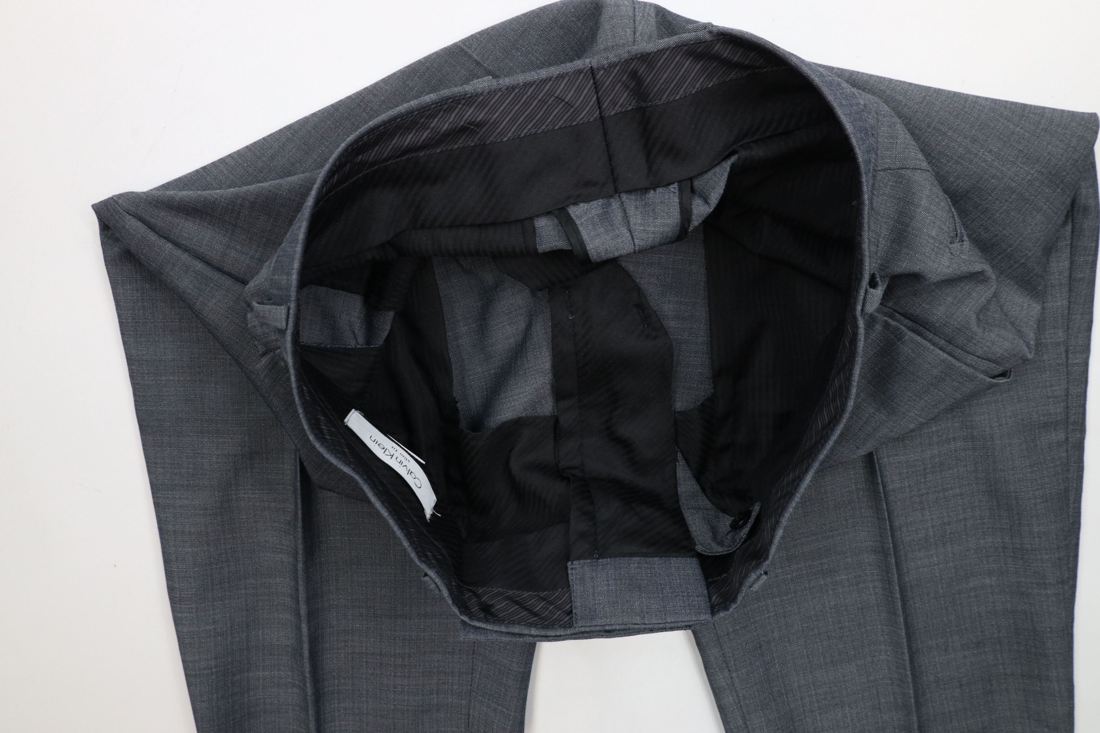Calvin Klein Calvin Klein Slim Fit Linen Blend Chambray 2 Piece Suit Size 38S - 16 Thumbnail