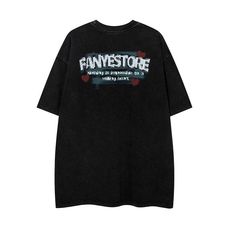 Vintage Trendy hip-hop men's loose distressed oil painting T-shirt Size US M / EU 48-50 / 2 - 2 Thumbnail