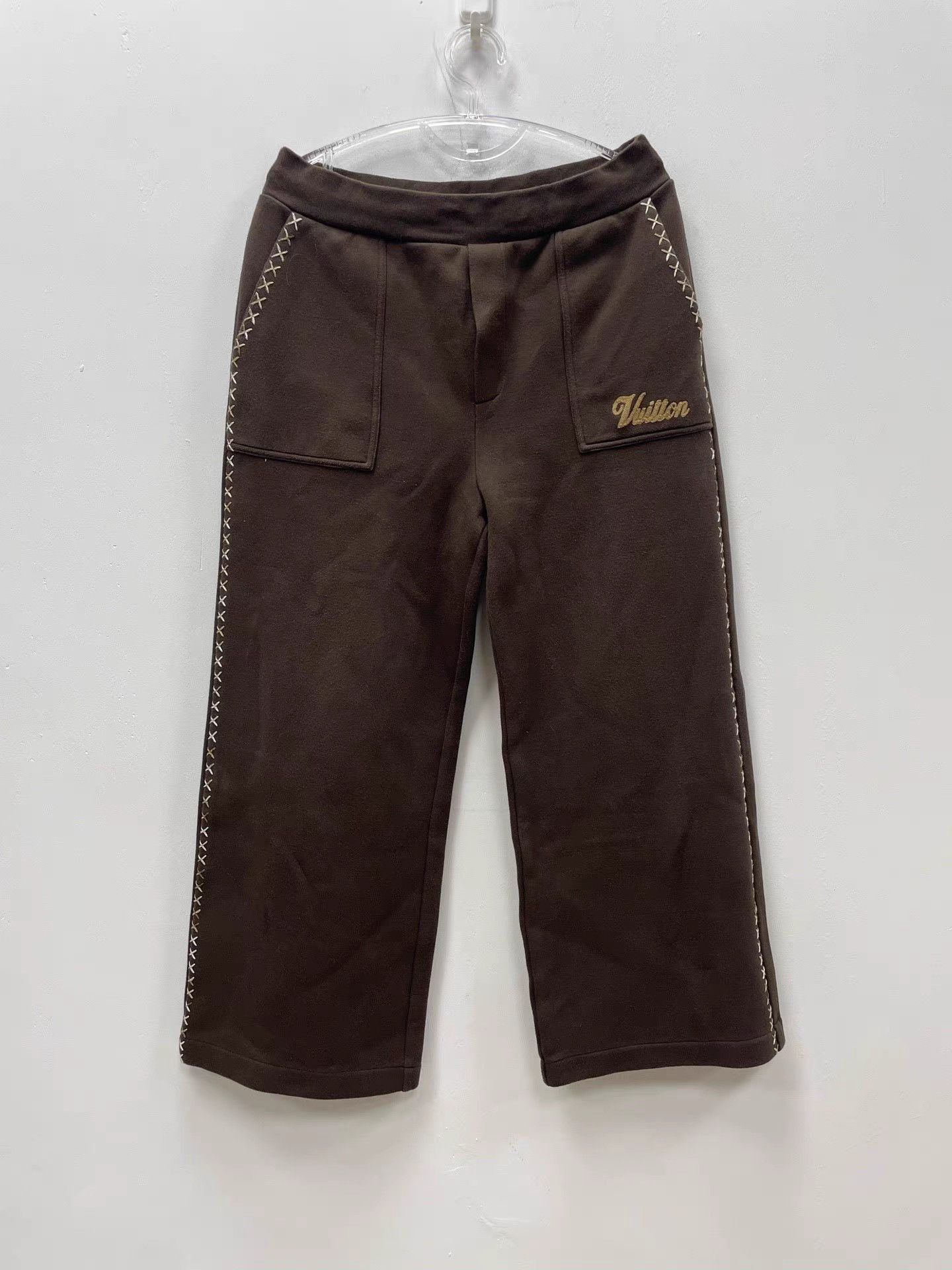 Louis Vuitton Brown Casual Pants with Stitch Detailing Size US 32 / EU 48 - 1 Thumbnail