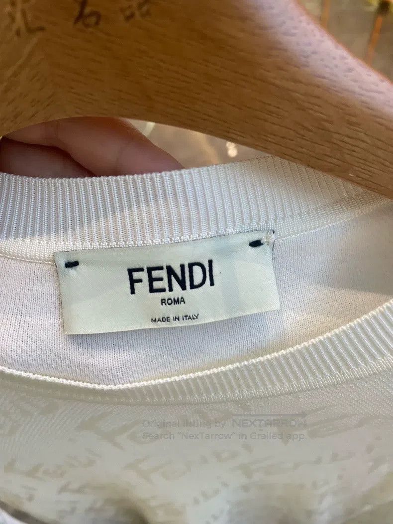 Fendi Fendi White Long Sleeve Knit Top Size S / US 4 / IT 40 - 3 Thumbnail