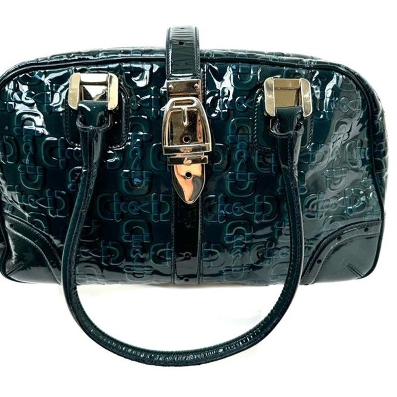 Gucci Gucci Vintage Green Blue Black Leather top handle bag Size ONE SIZE - 7 Thumbnail